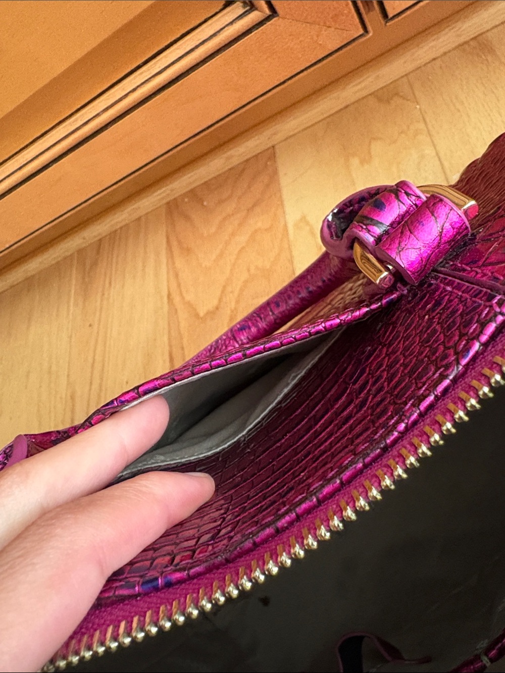 Brahmin duxbury voltage violet satchel Melbourne shoulder bag croc leather rare - Picture 10 of 17